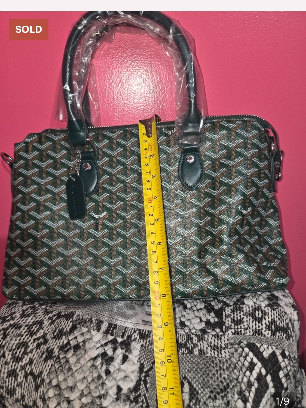 Yellow-Lined Handbag with Adjustable Strap